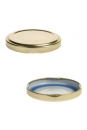 Deckel TO-63 gold Blueseal past, speziell für fett- und ölhaltige Füllgüter, PVC-frei